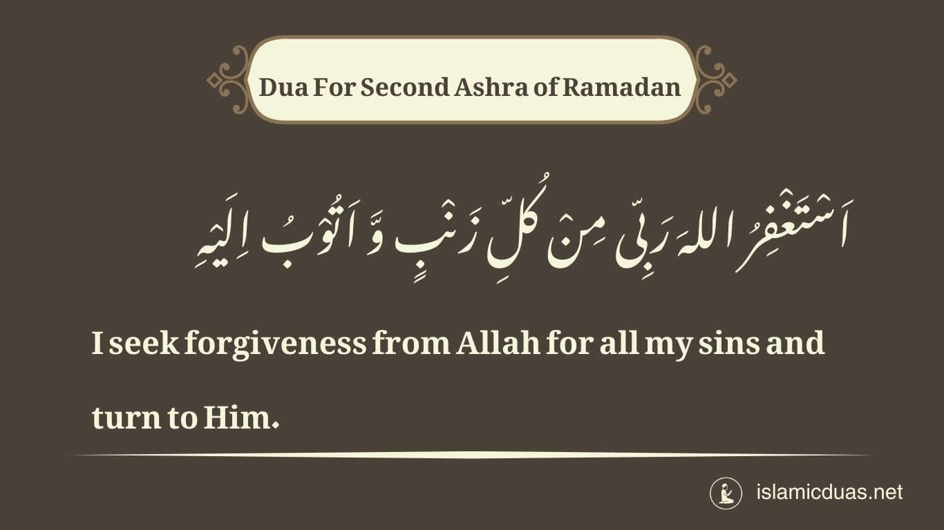 dua for second 10 days of ramadan in english translation