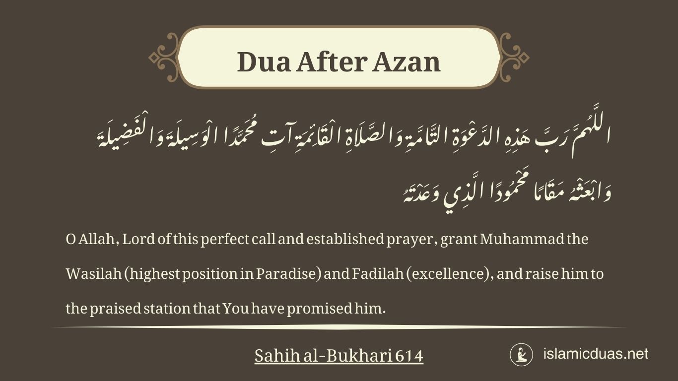 Dua after Azan with English Translation